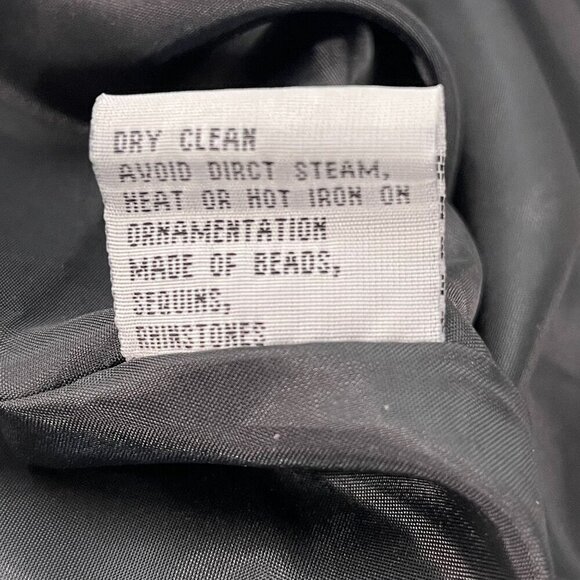 Giovanna A-Line Sleeveless Dress Womens 14 Black V-Neck Embroidered Elegant Chic - Picture 5 of 9